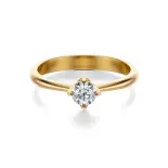 Pierścionek zaręczynowy złoty z diamentem